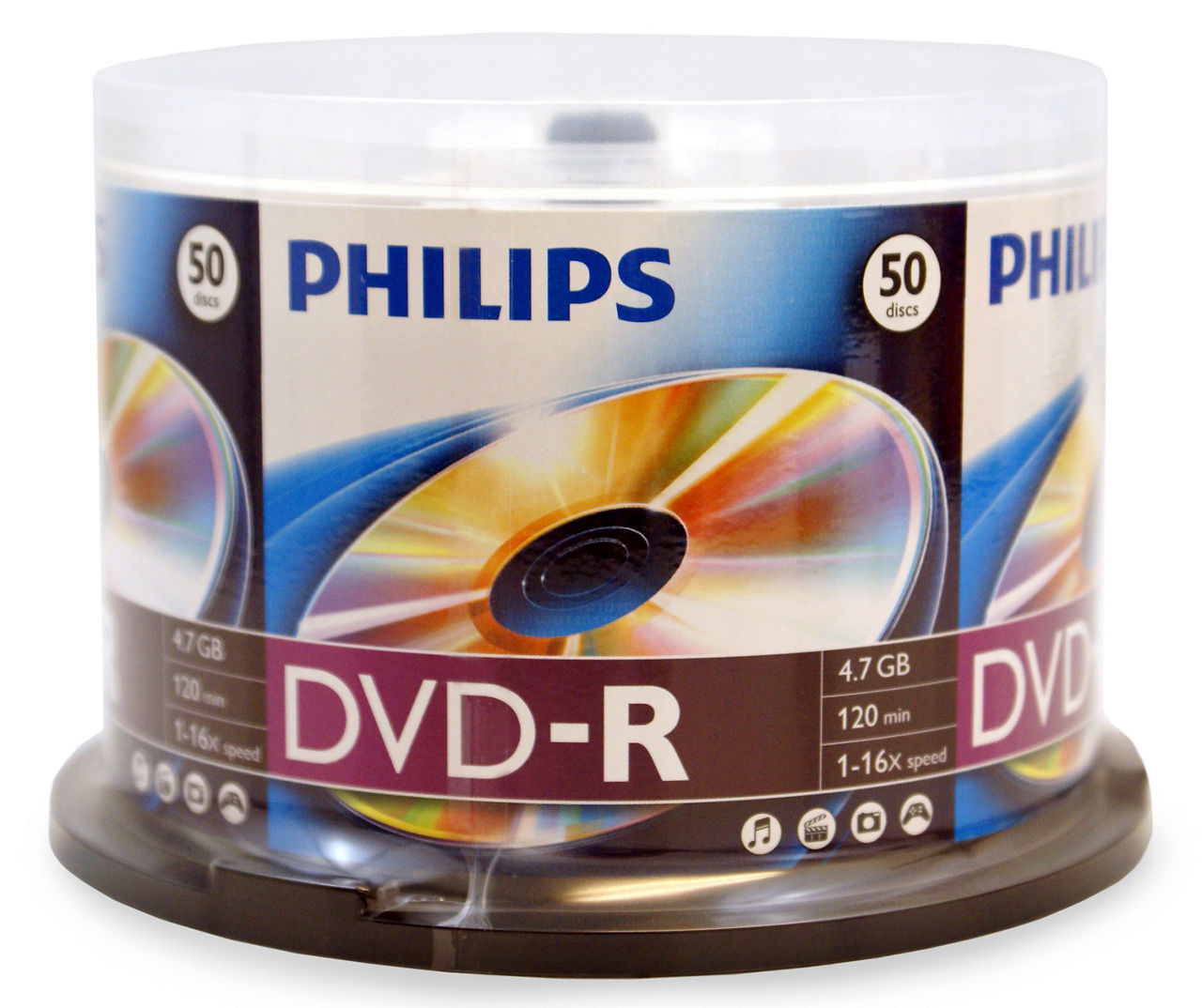 Philips DVD-R 16x 4.7GB Discs, 50-Pack Lots