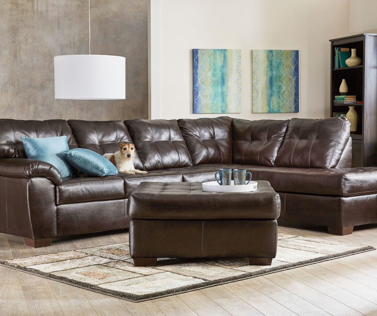 Faux leather sectional on sale big lots