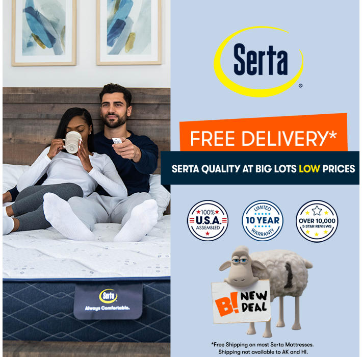 Free Delivery -- Serta Quality at Big Lots Low Prices