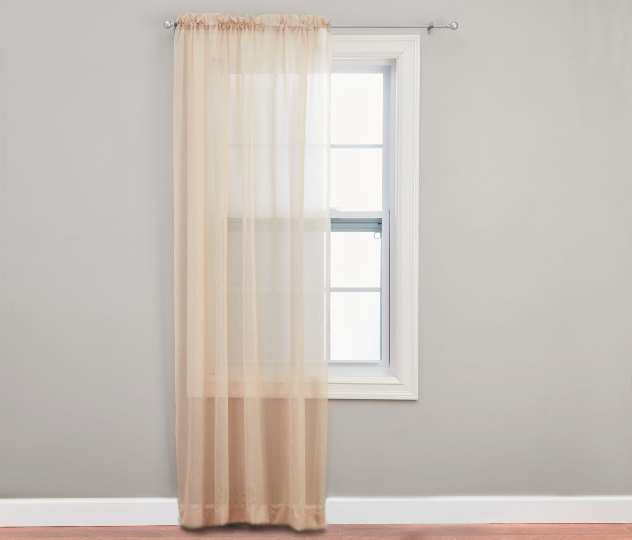Antique Crushed Voile Sheer Curtain Panel, (84")