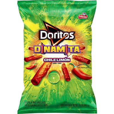 Doritos Rolled Tortilla Chips, Dinamita Chile Limon Flavored, 9.25 Oz