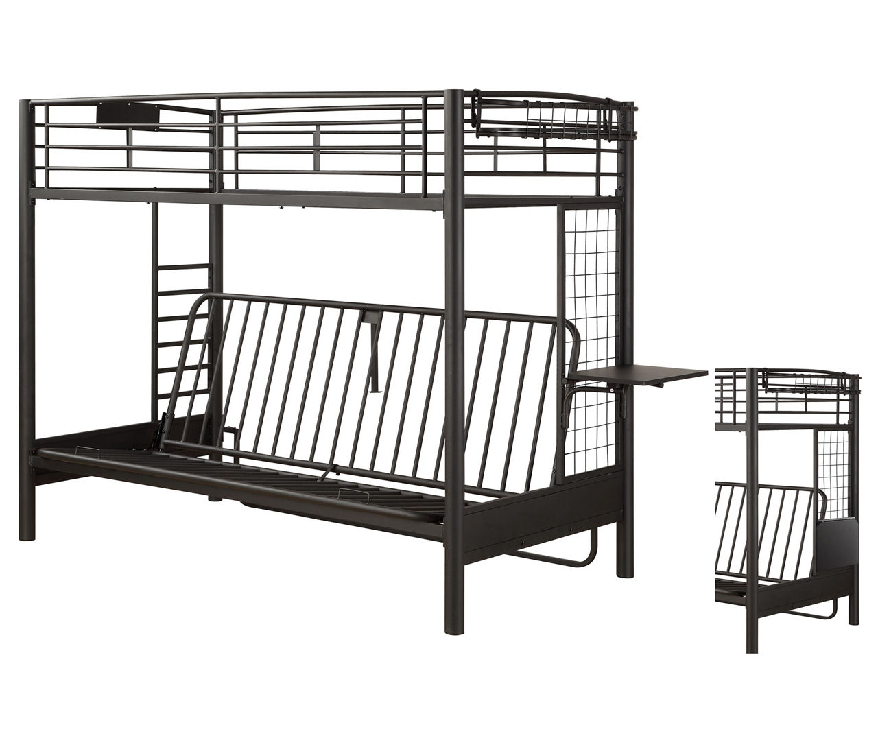 Black futon bunk store bed