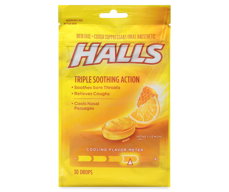 Halls Cough Sore Throat Honey Lozenges 30ct