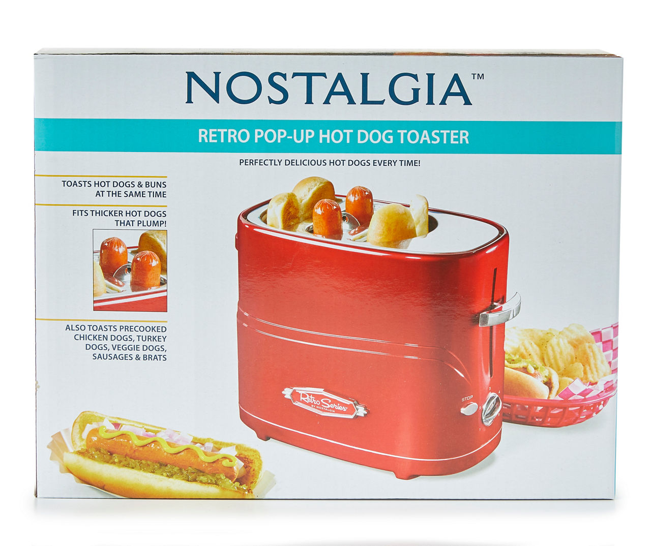 Hot Dog Toaster Coca Cola Pop Up Two Cooker Machine Roller Cage Buns Fast Food 