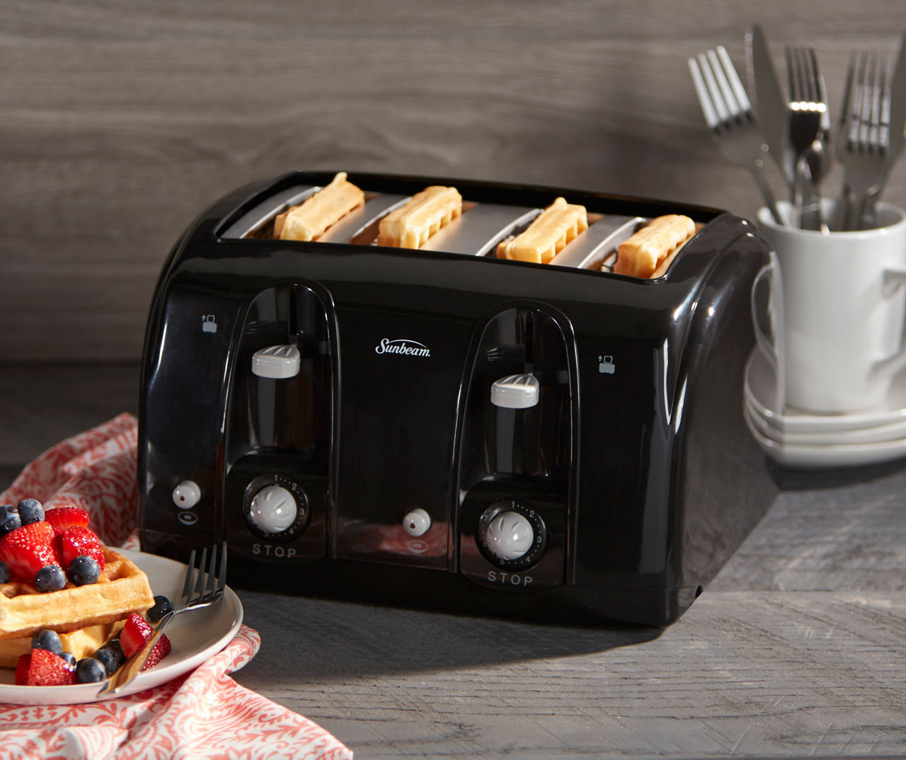 Sunbeam 4-Slice Extra-Wide Toaster, Black, 7 Settings