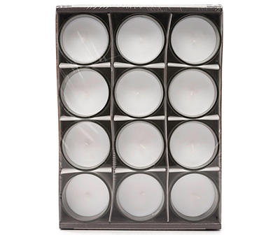 White Unscented Glass Votive Candles, 12-Pack