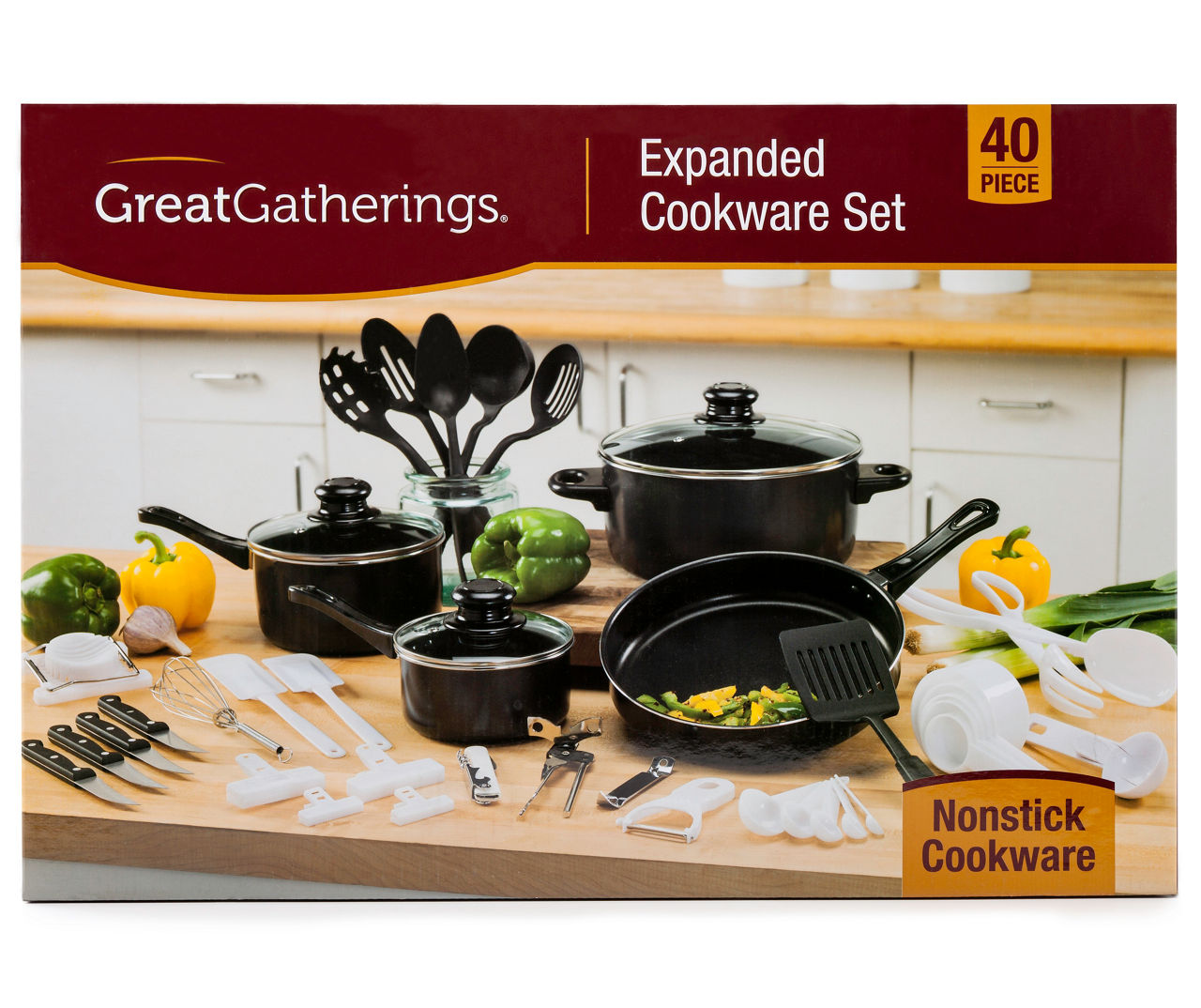 Great Gatherings Black 40Piece Expanded Cookware Set Big Lots