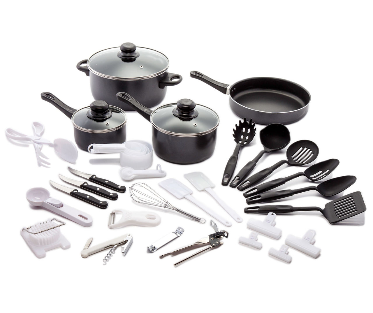 Great Gatherings 14-Piece Black Non-Stick Aluminum Cookware Set