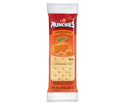 Munchies Frito Lay Sandwich Crackers  Cheetos Cheddar Cheese Flavored 1.38 Oz