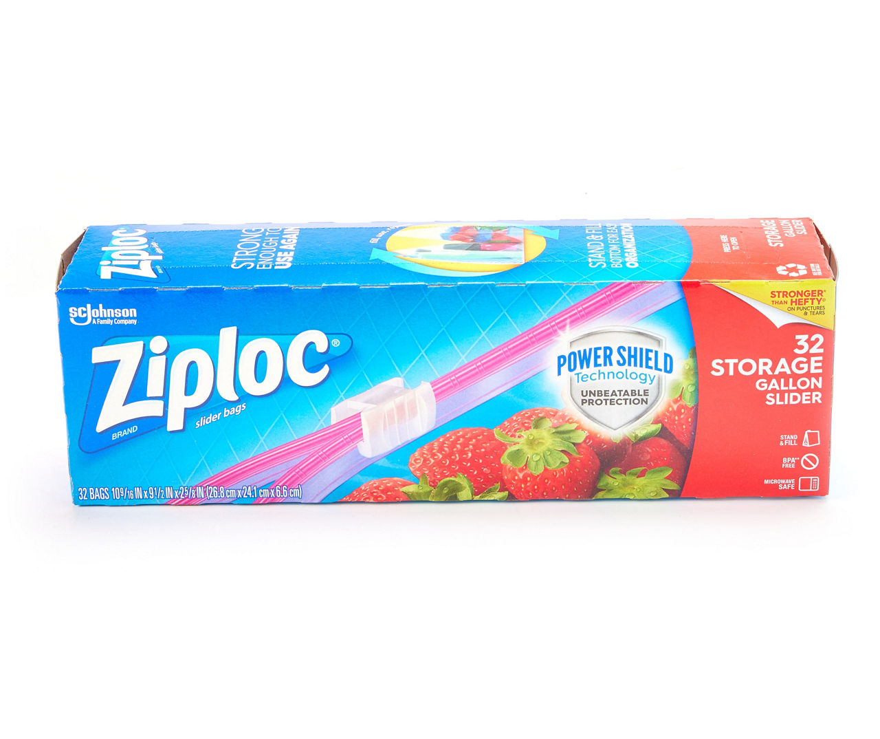 Ziploc Slider Bags, Storage, Gallon - 32 bags