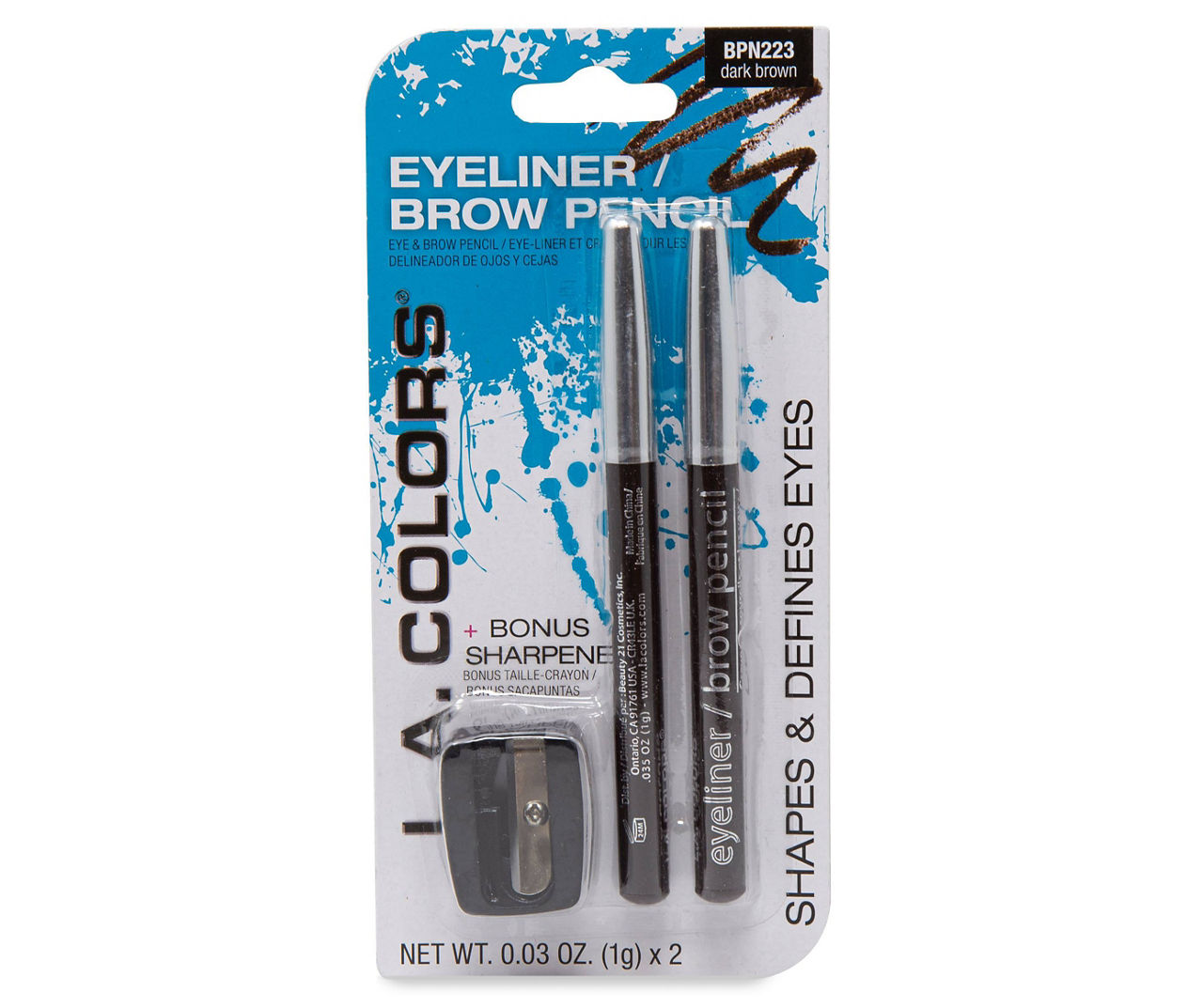 Dark Brown Eyeliner/Brow Pencil, 2-Pack