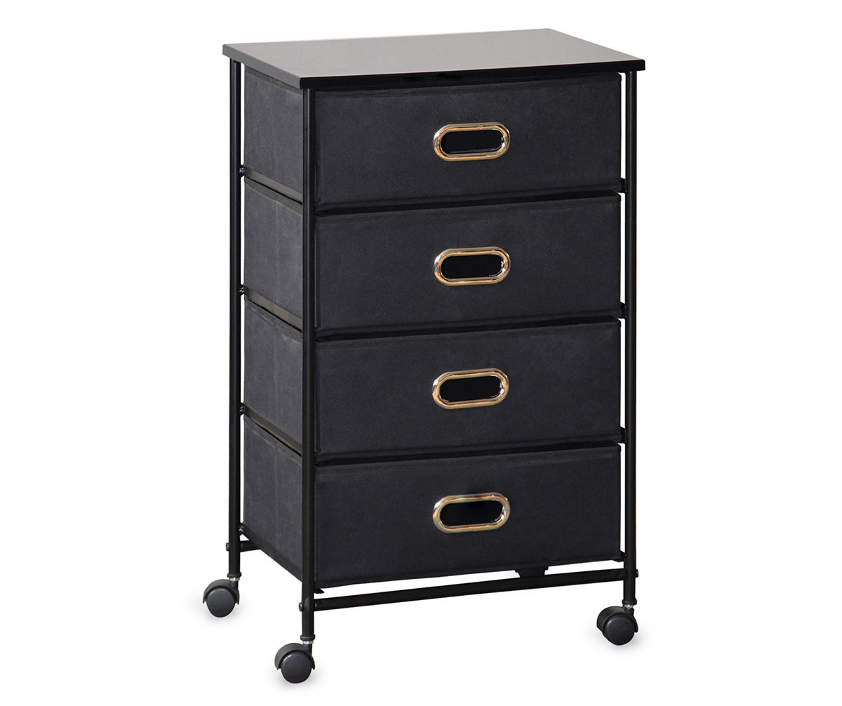 Black 4-Bin Rolling Cart - Big Lots