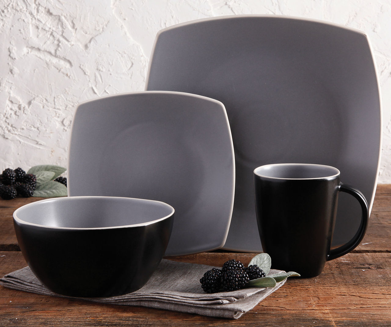 Gray hotsell dishes set