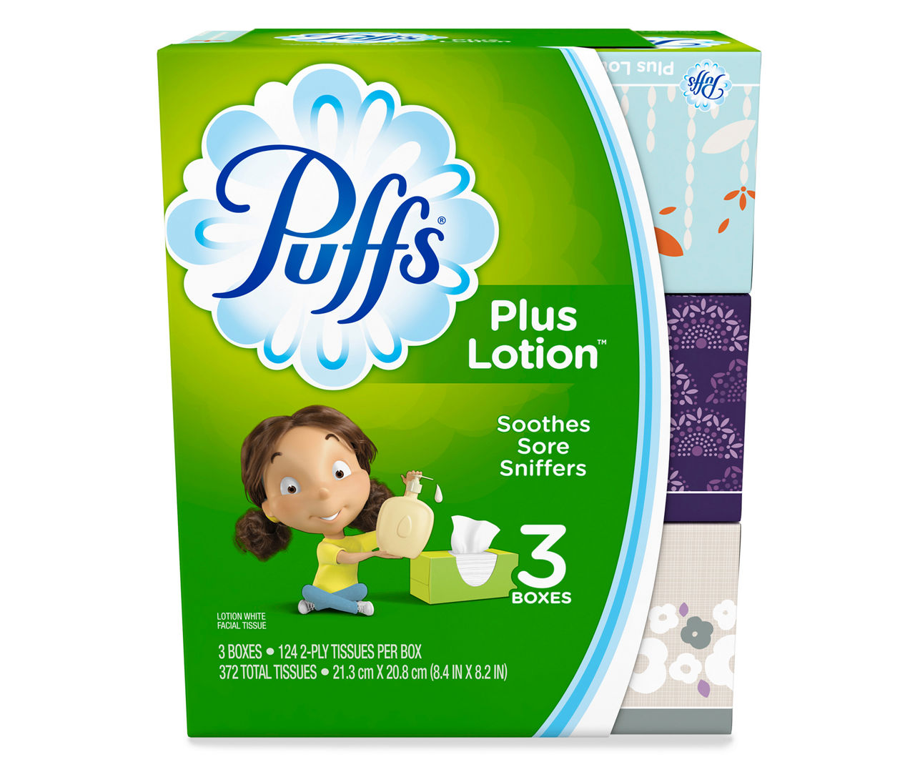 Puffs Plus Lotion Facial Tissue Family Size 124 Tissues Per Box (Select  Count).