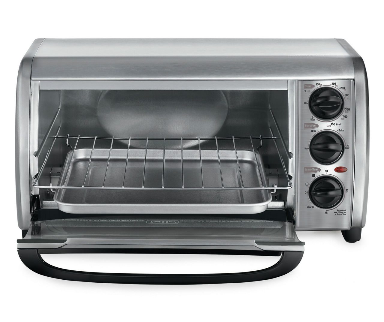 BLACK AND DECKER TO1455 Stainless steel Toaster Oven - Works Great + 1 pan