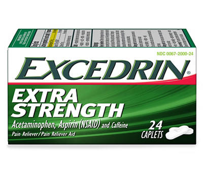 Excedrin Extra Strength Caplets for Headache Pain Relief, 24 count