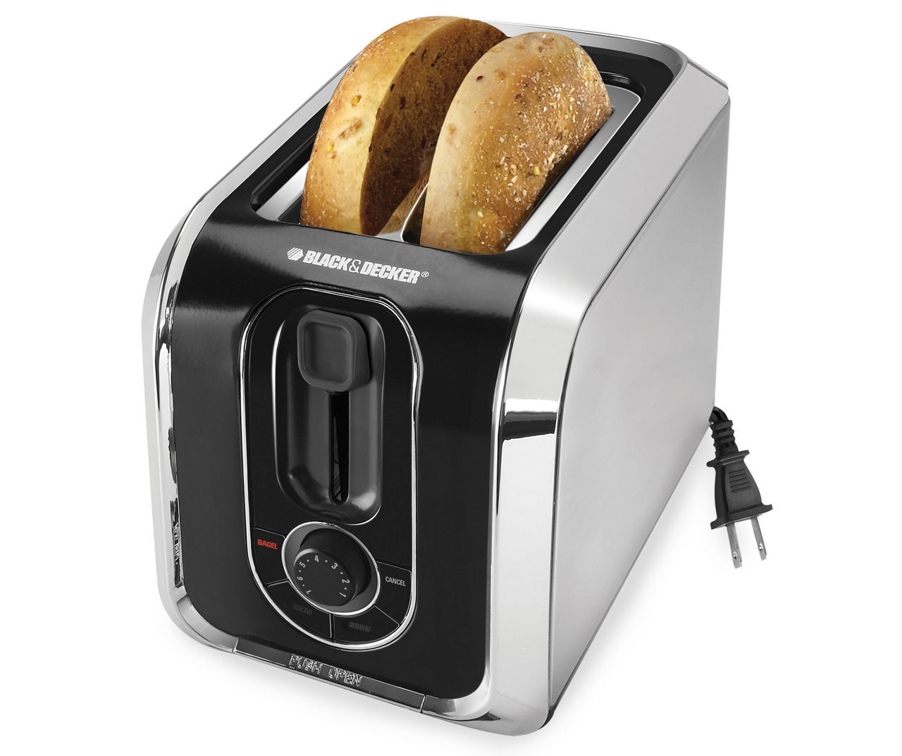 Black & Decker Toaster Stainless Steel 2 Slice Wide Bread Slots