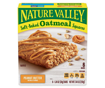 Peanut Butter Oatmeal Squares, 6-Pack