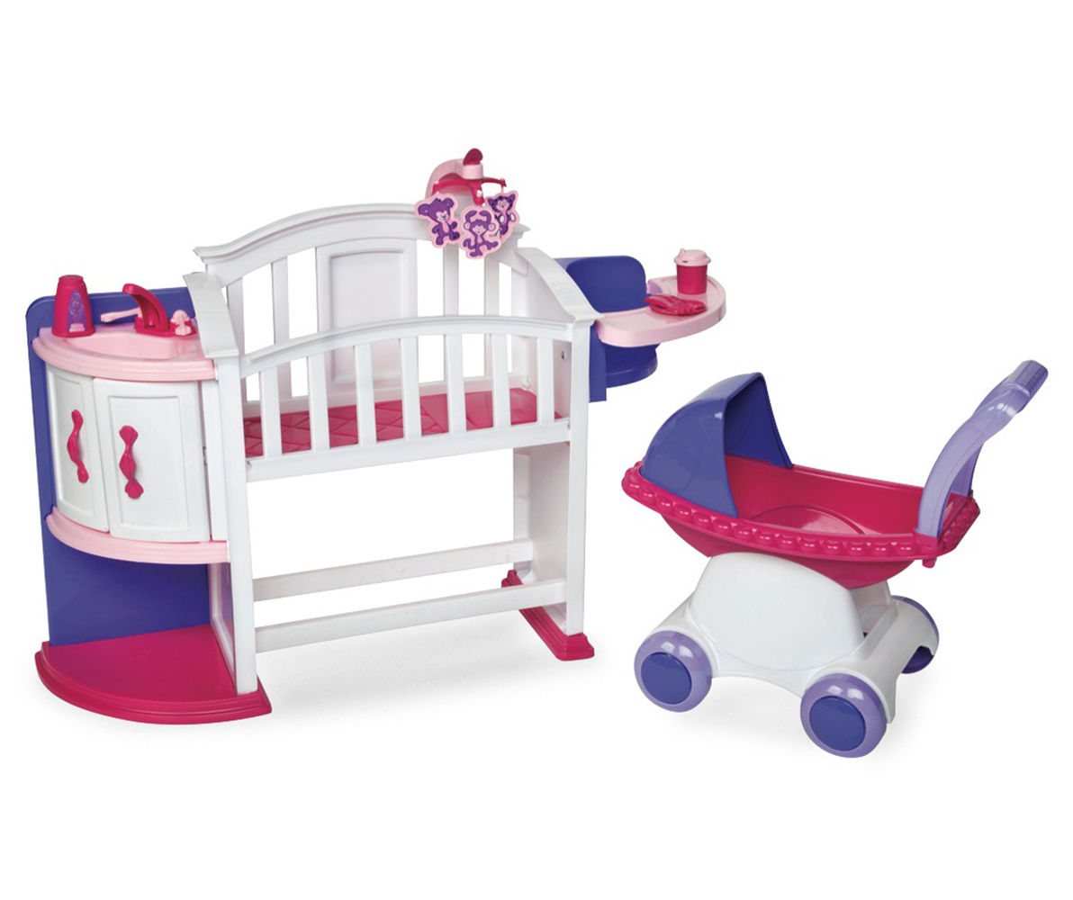 Baby doll crib and 2024 stroller set