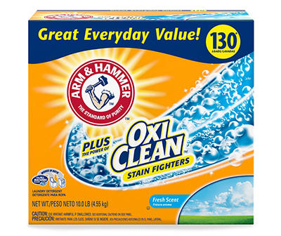 Arm & Hammer Plus Oxiclean Fresh Scent Powder Laundry Detergent 130 Wash Loads Box