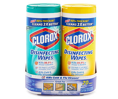 Crisp Lemon & Fresh Scent Disinfecting Wipes, 2-Pack