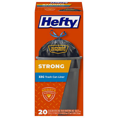 Hefty Strong 33 Gallon Extra Large Trash Drawstring Bags 20 ea