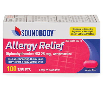 Allergy Relief Tablets, 100 Count