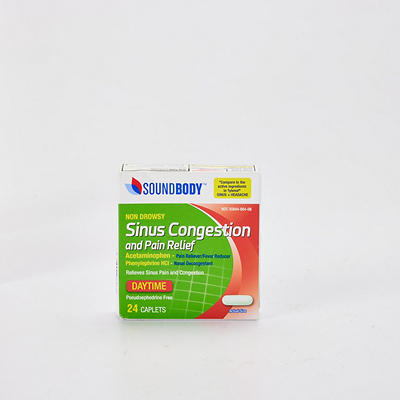 Non-Drowsy Daytime Sinus Congestion & Pain Relief Caplets, 24-Count