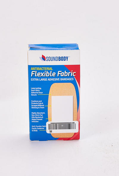 Flexible Fabric Antibacterial Extra Large Adhesive Bandages, 10-Count
