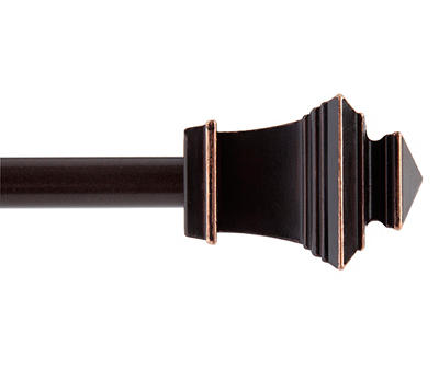 Vaughn Copper Antique Style Curtain Rod, (28" - 48")