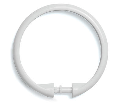 White Smooth Shower Rings, 12-Pack