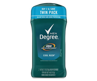 Degree Twin Pack Cool Rush Antiperspirant Deodorant 2 - 2.7 oz Package
