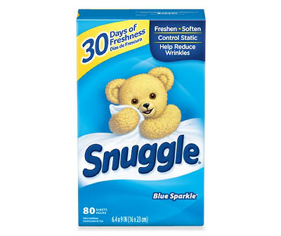 Snuggle Fabric Softener Dryer Sheets, Blue Sparkle, 80 Count
