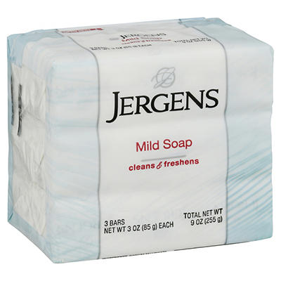 Jergens Cleans & Freshens Mild Soap 3 - 3 oz Bars