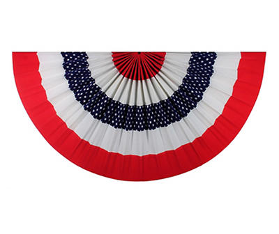 24" x 48" Red, White & Blue Flocked Bunting Fan Flag