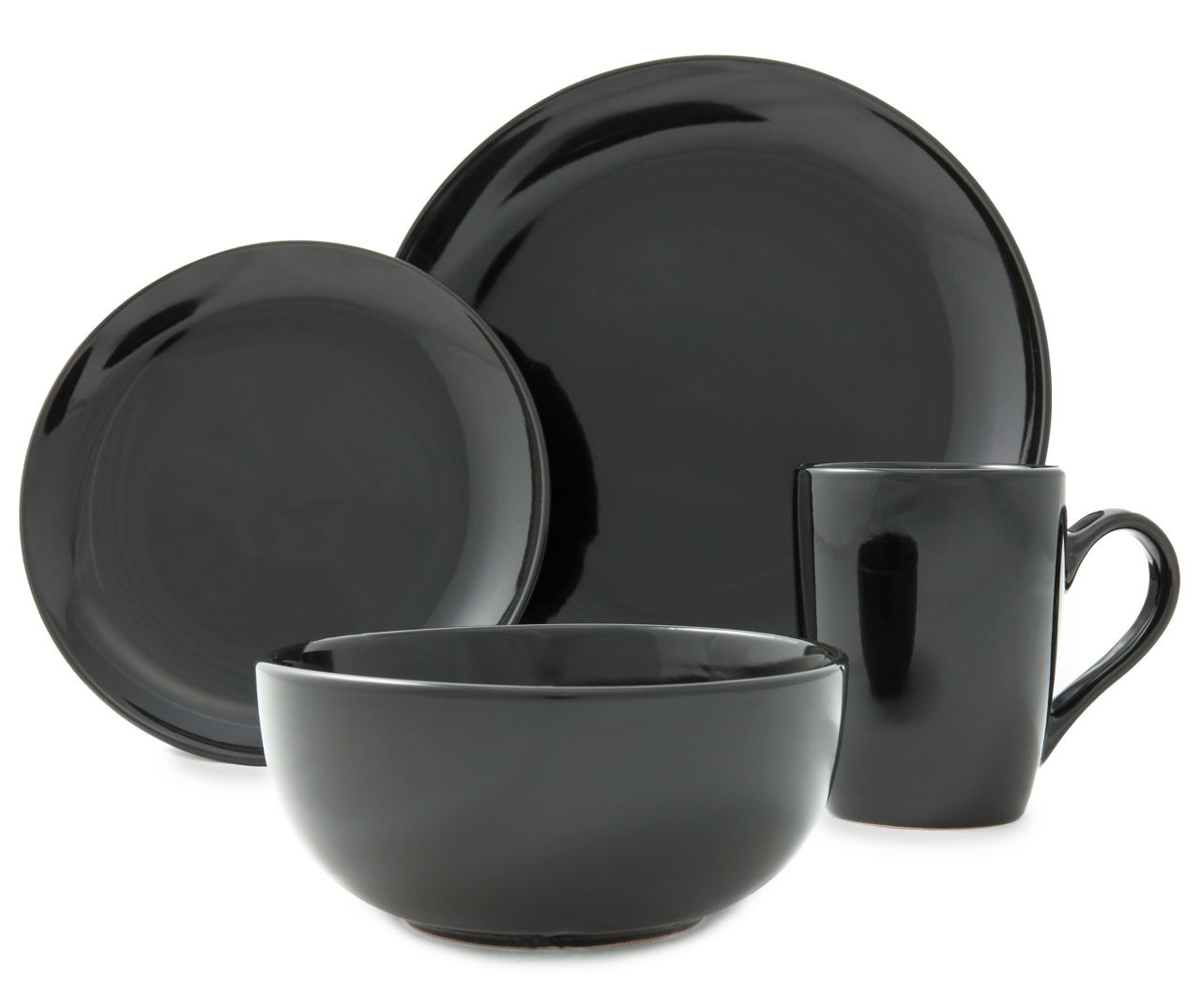 Great Gatherings Round Black 16-Piece Dinnerware Set | Big Lots