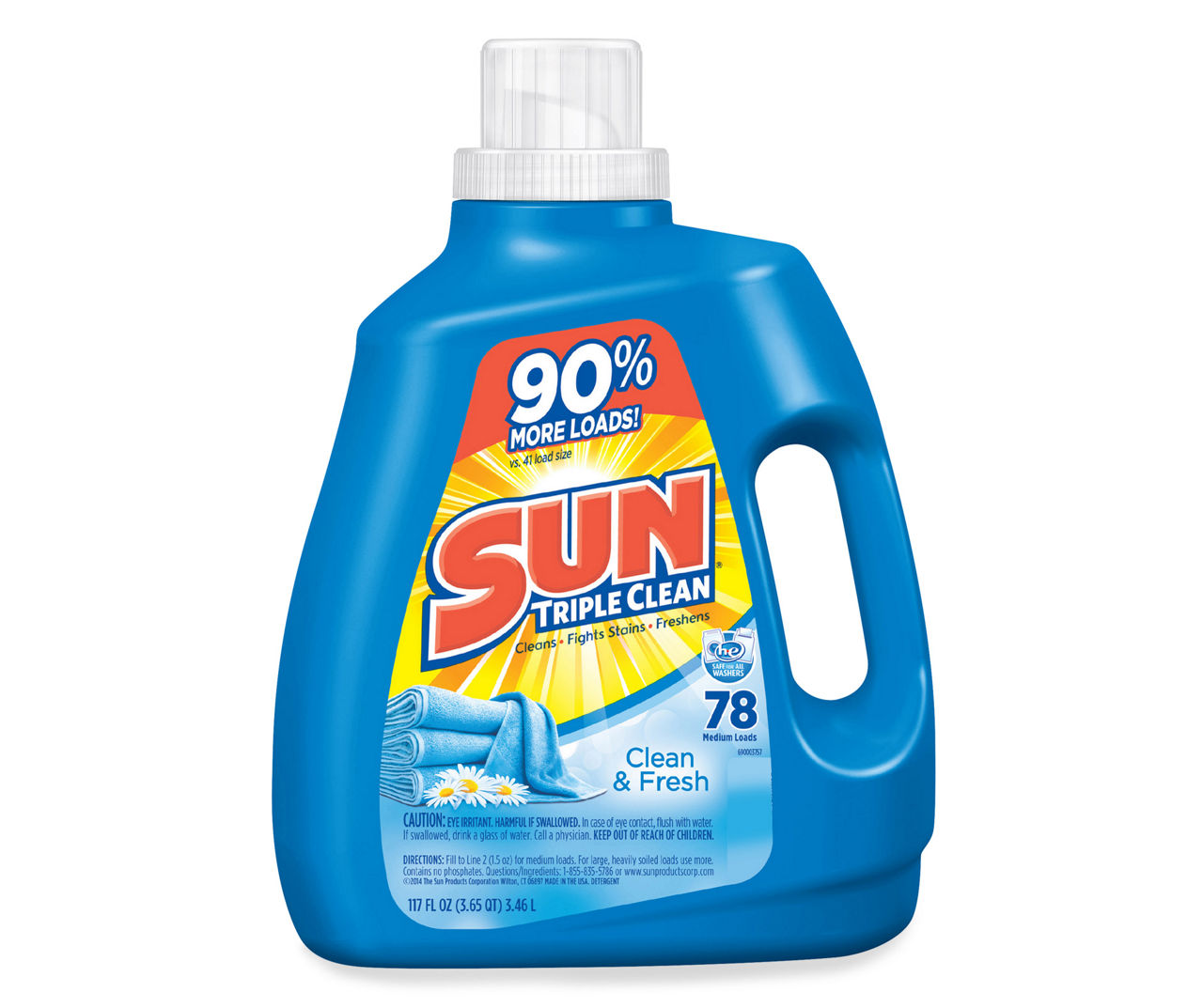 Sun Sun Triple Clean Clean & Fresh Laundry Detergent 117 fl. oz. Jug