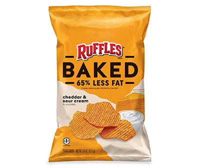 Ruffles Oven Baked Cheddar and Sour Cream Potato Chips 6.25 Ounce Plastic Bag