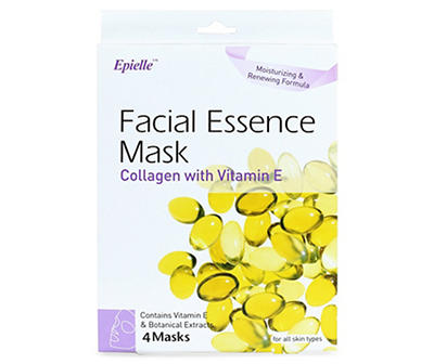 Collagen & Vitamin E Facial Masks, 4 Pack