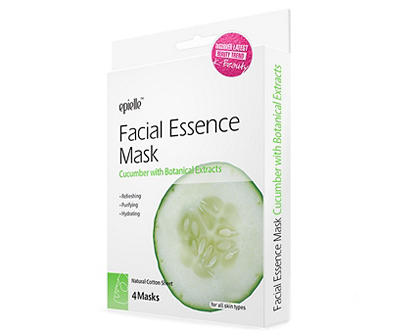 Cucumber Facial Essence Masks, 4-Count