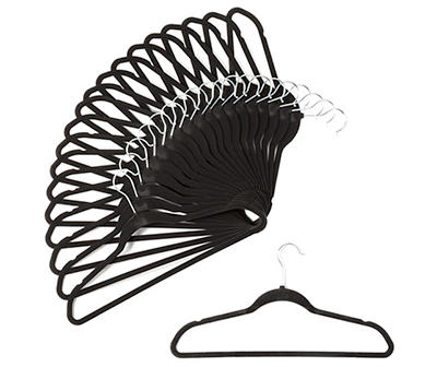 20pk Velvet Hangers Black