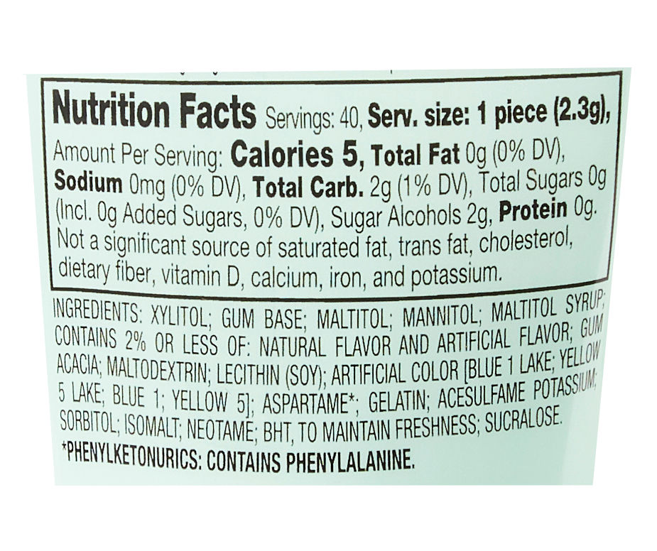 Spearmint Ice Cubes Gum, 40-Piece