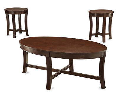 Espresso Wood 3-Piece Occasional Table Set