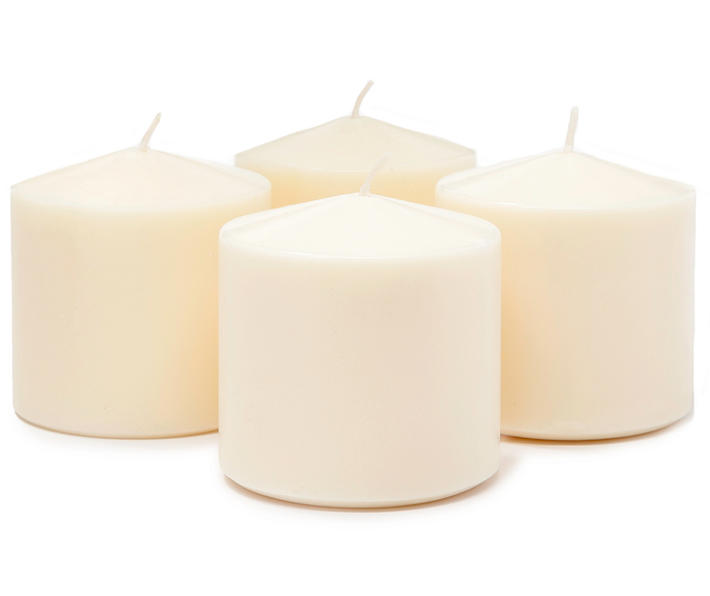Living Colors Unscented Cream Pillar Candles
