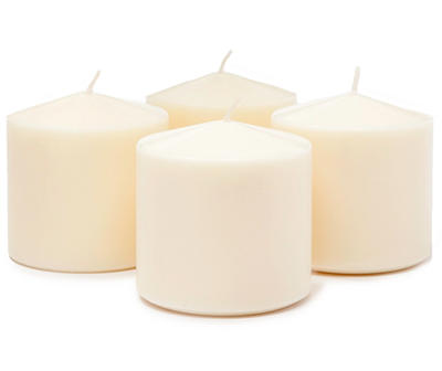 Living Colors Unscented Cream Pillar Candles