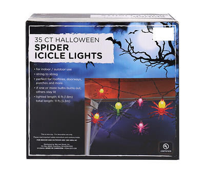 Spider Icicle Light Set, 35-Lights