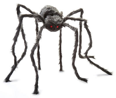 50" Black Posable Hairy Spider