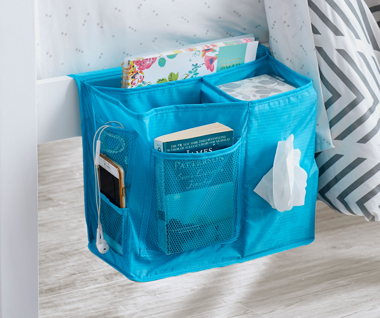 Just Home Blue Bedside Caddy Big Lots