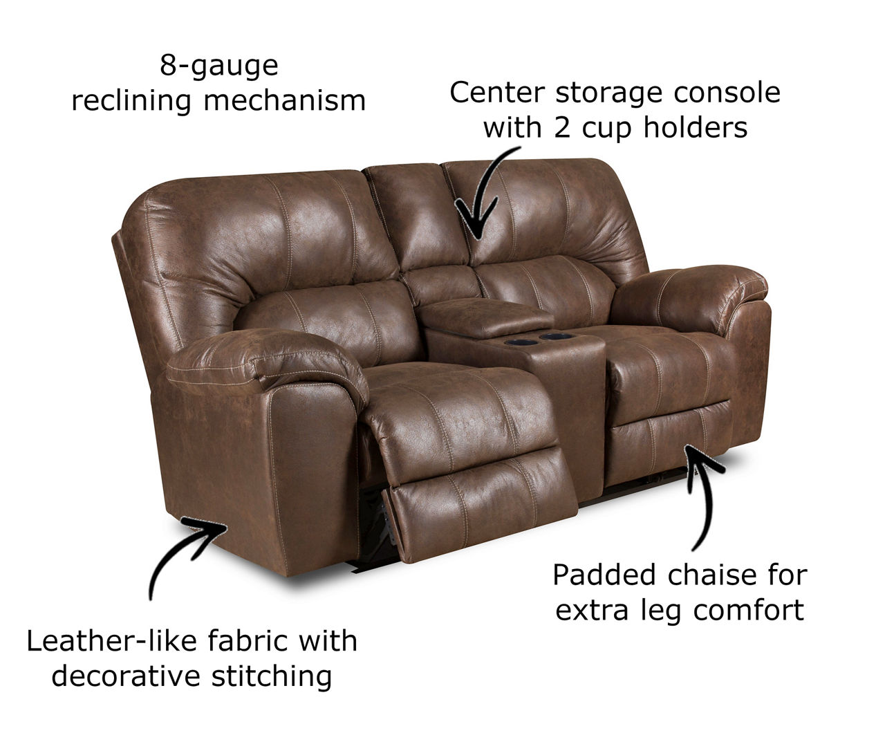 Stallion reclining console loveseat sale