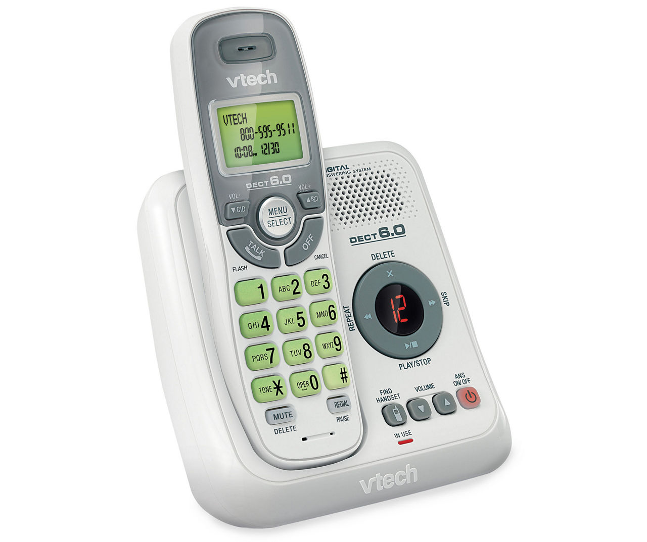 Vtech White Cordless Phone with Caller ID & Answering Machine